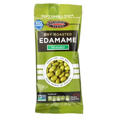 Seapoint Farms, sucha pieczona edamame, Wasabi, 8 opakowań z przekąskami, 0,79 uncji (22,5 g)