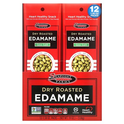 SEAPINT FARMS, trocken geröstete Edamame, Meersalz, 12 Packungen, 1,58 oz (45 g)