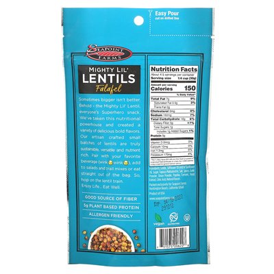 Seapoint Farms, Mighty Lil 'Lentils, Falafel, 5 uncji (142 g)