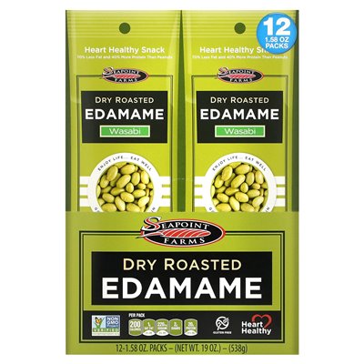 Seapoint Farms, sucha pieczona edamame, Wasabi, 12 opakowań, 1,58 uncji (45 g) Seapoint Farms, sucha pieczona edamame, Wasabi, 12 opakowań, 1,58 uncji (45 g)
