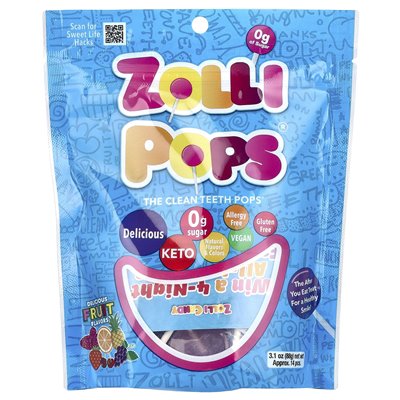 Zollipops, czyste zęby, pyszne smaki owocowe, ok.14 sztuk, 3,1 uncji (88 g)