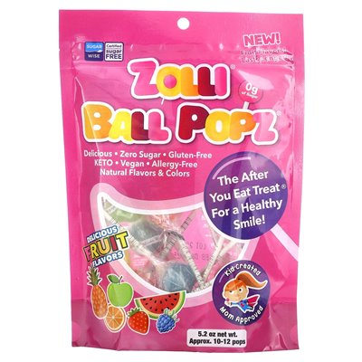 Zollipops, Zolli Ball Popz, Fruit, 5.2 oz
