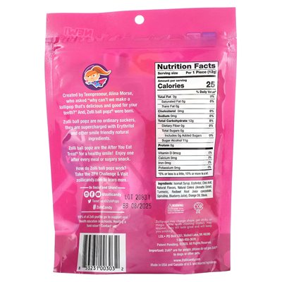 Zollipops, Zolli Ball Popz, Fruit, 5.2 oz