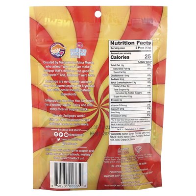 Zollipops, Clean Teeth Pops, Kirsche + Ananas, ca. 23–25 Pops, 5,2 oz