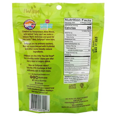 Zollipops, Clean Teeth, Green Apple, 3.1 Ounce
