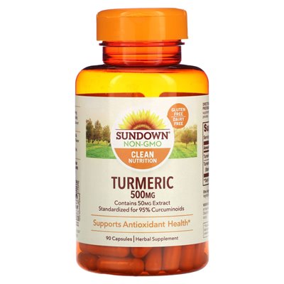 Sundown Naturals, kurkuma, 500 mg, 90 kapsułek