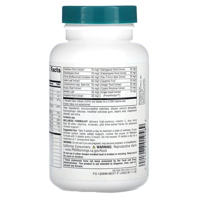 Źródło Naturals, Formuła Wellness, zaawansowana wsparcie immunologiczne, 90 tabletek