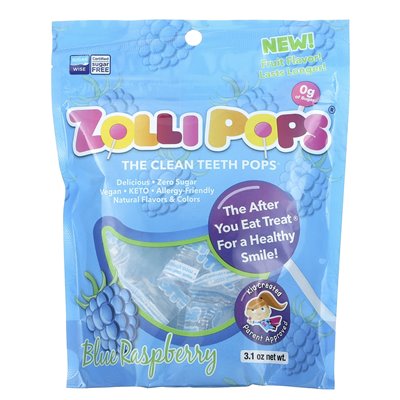 Zollipops, czyste zęby, niebieskie malinę, 3,1 uncji