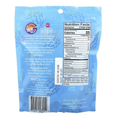 Zollipops, Clean Teeth, Blue Raspberry, 3.1 oz