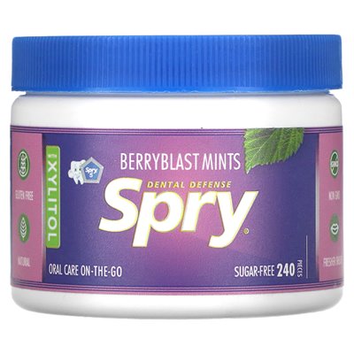 Xlear, Spry, Mints Berryblast with xylitol, sugar-free, 240 pieces