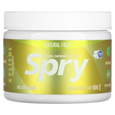Xlear, Spry, chewing gum, natural fruit, sugar-free, 100 pieces