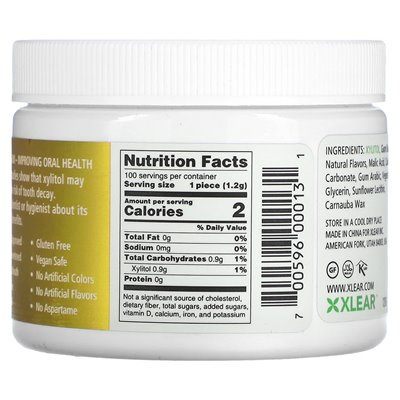 Xlear, Spry, Kaugummi, Naturfrucht, zuckerfrei, 100 Stück