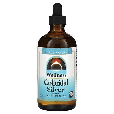 Źródło Naturals, Wellness, koloidalne srebro, 30 ppm, 8 fl oz (236,56 ml) (30 ppm na 2 łyżeczki)