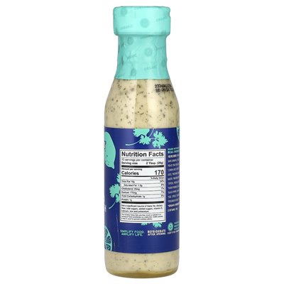 Tessemae's, spiżarnia, opatrunek organiczny i dip, kolendra limonki, 10 fl oz (296 ml)
