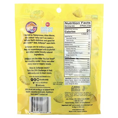 Zollipops, Clean Teeth, Pineapple, 3.1 oz