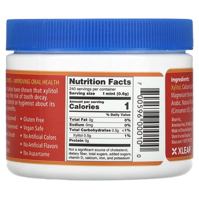 Xlear, Spry, Mints Cinnamon, sugar free, 240 pcs.