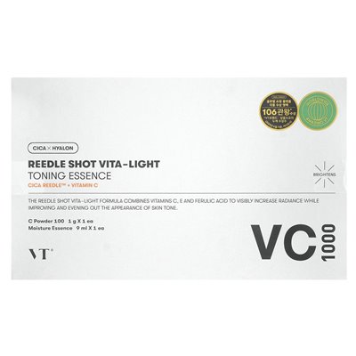 VT Cosmetics, Reedle Shot Vita-Light, Toning Essence, 2-częściowy zestaw