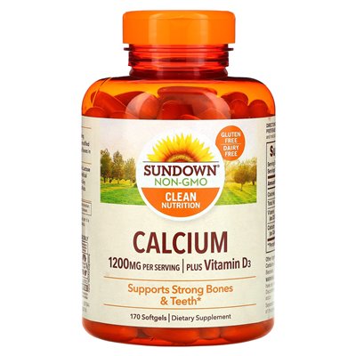Sundown Naturals, Calcium Plus Witamina D3, 1200 mg, 170 kapsułek żelowych (600 mg w kapsułce żelowej) Sundown Naturals, Calcium Plus Witamina D3, 1200 mg, 170 kapsułek żelowych (600 mg w kapsułce żelowej)