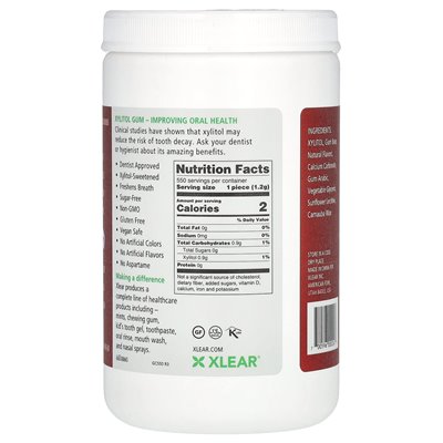 Xlear, Spry, chewing gum, natural cinnamon, sugar-free, 550 pieces