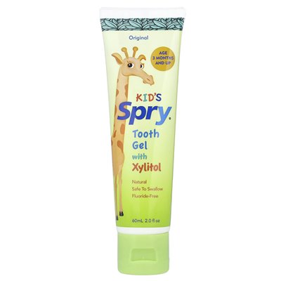 Xlear, Kid's Spry®, żel zęba z ksylitolem, wiek 3 miesiące i więcej, oryginał, 2 fl oz (60 ml)