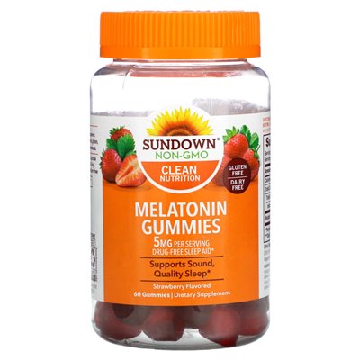 Sundown Naturals, Melatonin Gummies, truskawki, 5 mg, 60 gummy (2,5 mg na gumę) Sundown Naturals, Melatonin Gummies, truskawki, 5 mg, 60 gummy (2,5 mg na gumę)