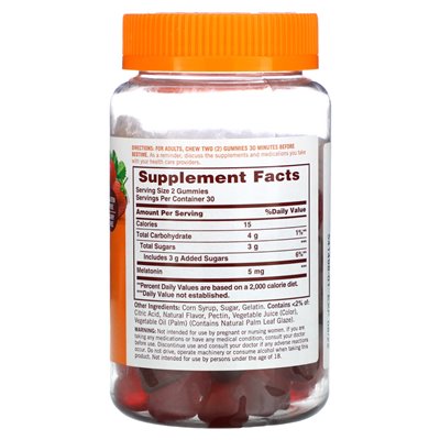Sundown Naturals, Melatonin Gummies, truskawki, 5 mg, 60 gummy (2,5 mg na gumę) Sundown Naturals, Melatonin Gummies, truskawki, 5 mg, 60 gummy (2,5 mg na gumę)