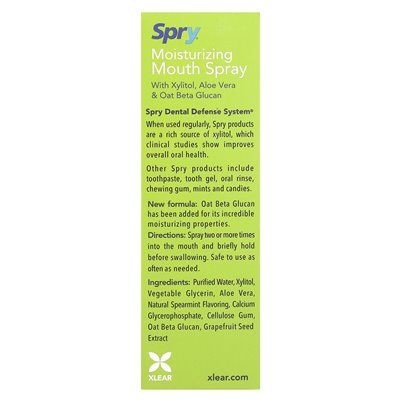 Xlear, Spry, nawilżający spray do jamy ustnej, 2 paczki, 4,5 fl oz (134 ml)