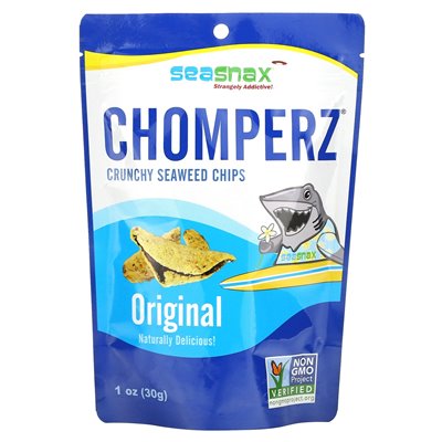 Seasnax, Chomperz, chrupiące chipsy z wodorostami, oryginał, 1 uncja (30 g) Seasnax, Chomperz, chrupiące chipsy z wodorostami, oryginał, 1 uncja (30 g)