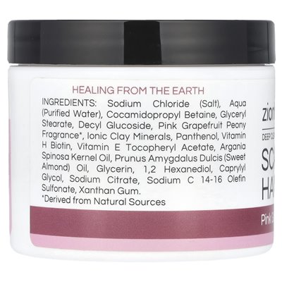 Zion Health, Scalp &amp Hair Scrub z biotyną, różową piwonią grejpfruta, 4 fl oz (118 ml)