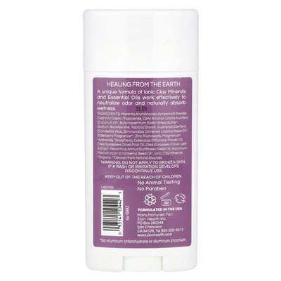 Zion Health, Bold, Claydry Deodorant, Erom Bronberry, 2,8 uncji (80 g)