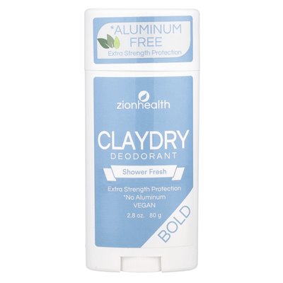 Zion Health, Bold, Claydry Deodorant, Shower Fresh, 2,8 uncji (80 g)