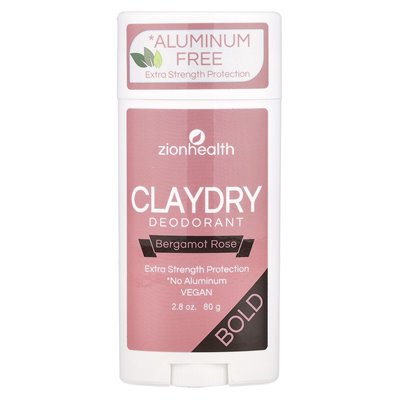 Zion Health, Bold, Claydry Deodorant, Bergamot Rose, 2,8 uncji (80 g)