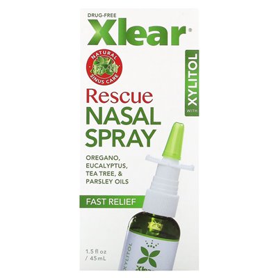 Xlear, ratunkowy spray nosowy z ksylitolem, szybka ulga, 1,5 fl un (45 ml)