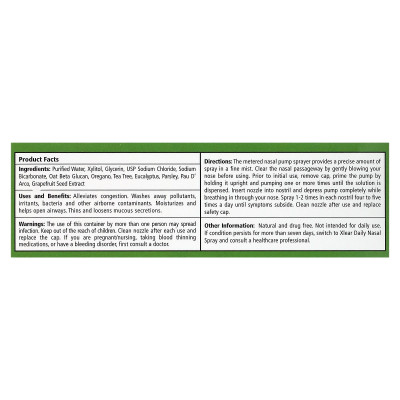Xlear, ratunkowy spray nosowy z ksylitolem, szybka ulga, 1,5 fl un (45 ml)
