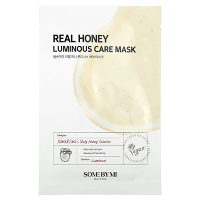 Some by MI, Real Honey, Luminous Care Beauty Mask, Schönheitsmaske mit echtem Honig, 1 Blatt, 20 g (0,70 oz.)