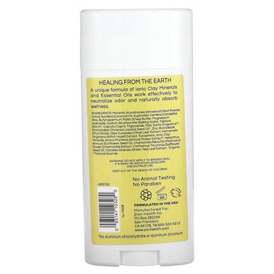 Zion Health, Claydry Deodorant, Bold, Palo Santo, 2,8 uncji (80 g)