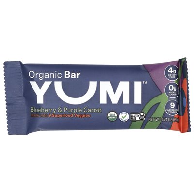Yumi, organiczny bar, maluch, jagodowe i fioletowe marchewka, 5 barów, 0,74 uncji (21 g)