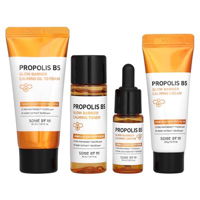 Some by Mi, Propolis B5, Glow Barrier Calming Starter Set, 4-Piece Set