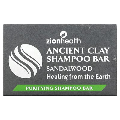 Zion Health, Ancient Clay Shampoo Bar, Sandalwood, 6 uncji (70 g)