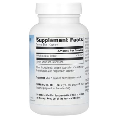 Źródło Naturals, Ekstrakt Świętego Bazylii, 450 mg, 120 kapsułek Źródło Naturals, Ekstrakt Świętego Bazylii, 450 mg, 120 kapsułek