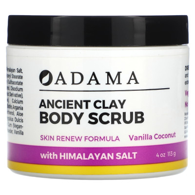 Zion Health, Adama, Ancient Clay, Body Scrub, Vanilla Coconut, 4 uncje (113 g)