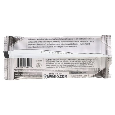 Rawmio, Essential Bar, Organic Raw Chocolate, 100% Cacao, Unsweetened, 1.1 oz (30 g)