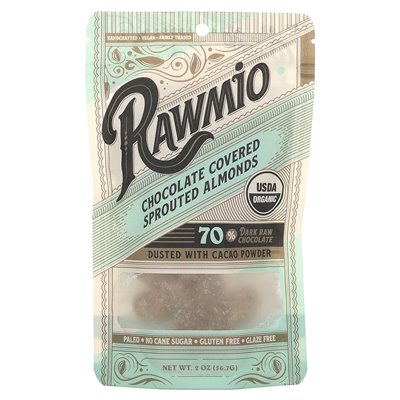 Rawmio, Chocolate Covered Raised Almonds, 2 oz (56.7 g)