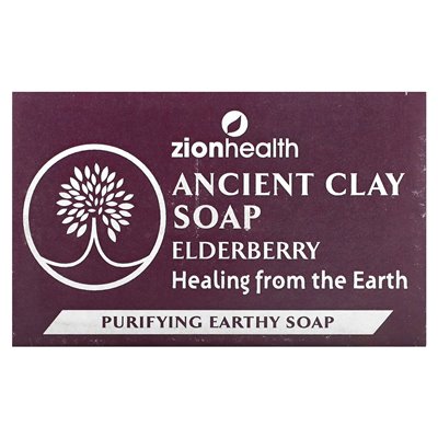 Zion Health, Ancient Clay Soap Bar, Elderberry, 6 oz (170 g)