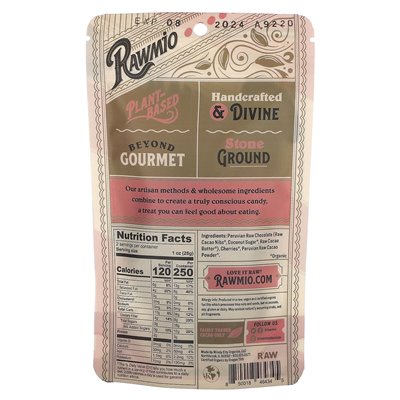 Rawmio, Sweet Chocolate Cherries, 70% Dark Raw Chocolate, 2 oz (56.7 g)