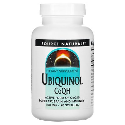 Źródło Naturals, ubiquinol Coqh, 100 mg, 90 miękkich