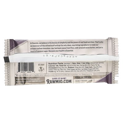 Rawmio, niezbędny bar, organiczna surowa czekolada, 85% kakao, dość ciemne, 1,1 uncji (30 g)