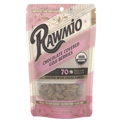 Rawmio, Chocolate Goji Berries, 70% Dark Raw Chocolate, 2 oz (56.7 g)