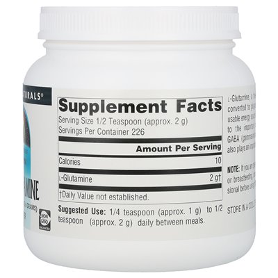 Source Naturals, L-Glutamine, Free-Form Powder, 16 oz (453.6 g) Source Naturals, L-Glutamine, Free-Form Powder, 16 oz (453.6 g)