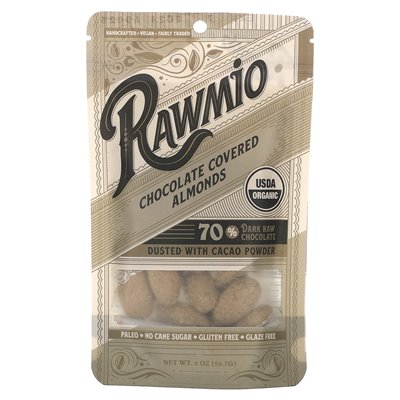 Rawmio, Chocolate Almonds, 70% Dark Raw Chocolate, 2 oz (56.7 g)
